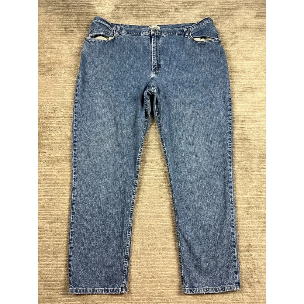 Riders by Lee Jeans Womens 26W M Blue Relaxed Fit High‎ Rise Straight Leg Denim